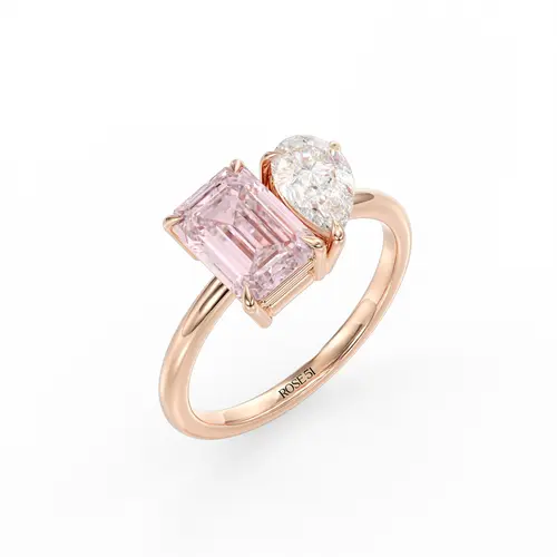 טבעת אמרלד ורוד וטיפה