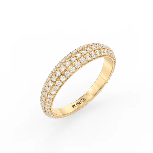 טבעת 3 שורות משובצת